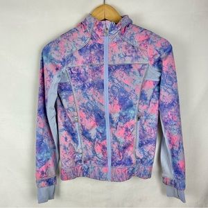IVIVVA by Lululemon Pink Tye Dye Zipper Hooded Jacket Sz 10
